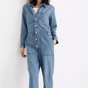 Denim Relaxed Coverall Jumpsuit in Glenroy Wash Madewell